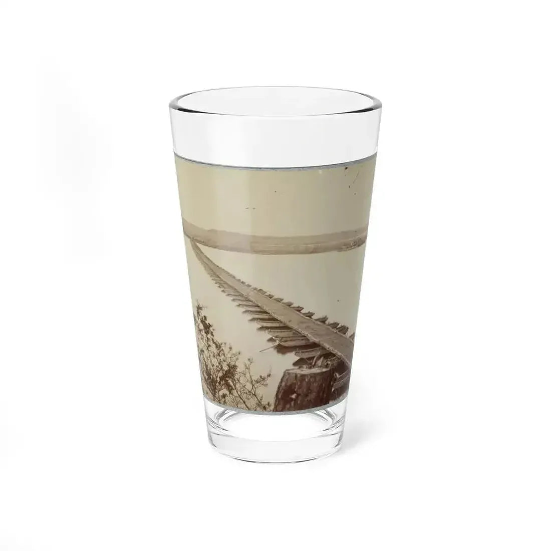 Army Of The James, Pontoon Bridges Across James River At Deep Bottom And Varina (U.S. Civil War) Pint Glass 16oz 16oz - Go Mug Yourself