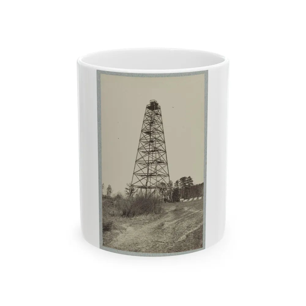 Army Of The James, Signal Tower On Left Of Bermuda Hundred Lines (U.S. Civil War) White Coffee Mug-11oz-Go Mug Yourself