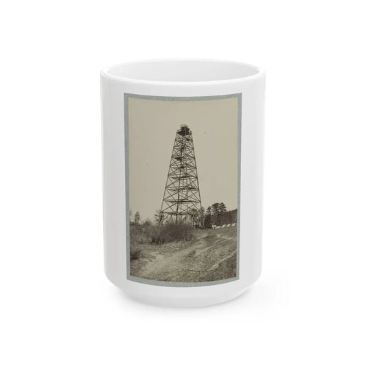 Army Of The James, Signal Tower On Left Of Bermuda Hundred Lines (U.S. Civil War) White Coffee Mug-15oz-Go Mug Yourself