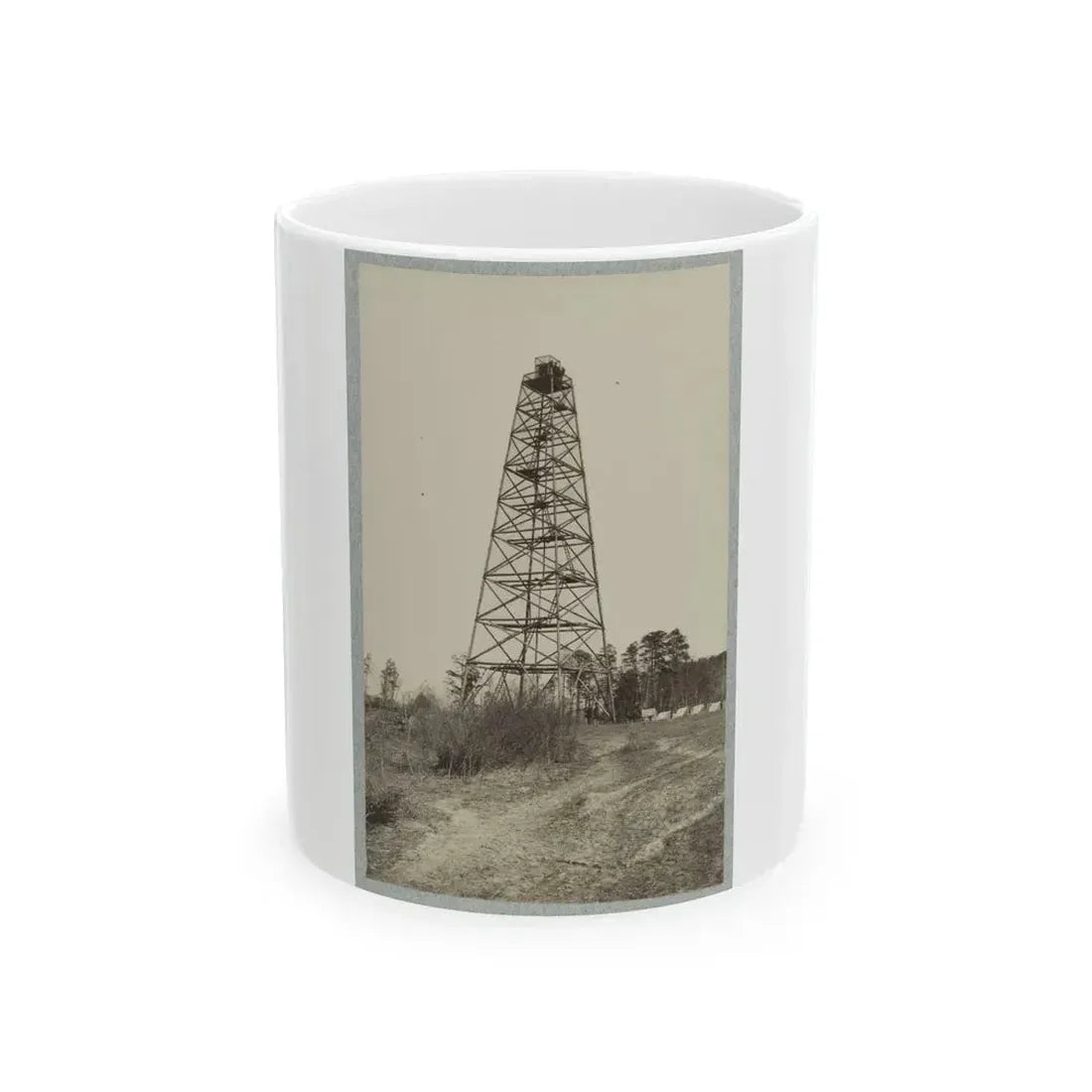 Army Of The James, Signal Tower On Left Of Bermuda Hundred Lines (U.S. Civil War) White Coffee Mug 11oz - Go Mug Yourself