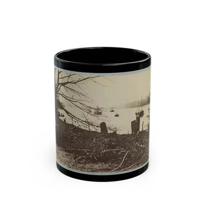 Army Transports In James River, Va. Near Deep Bottom (U.S. Civil War) Black Coffee Mug 11oz - Go Mug Yourself