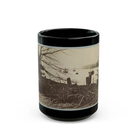 Army Transports In James River, Va. Near Deep Bottom (U.S. Civil War) Black Coffee Mug 15oz - Go Mug Yourself