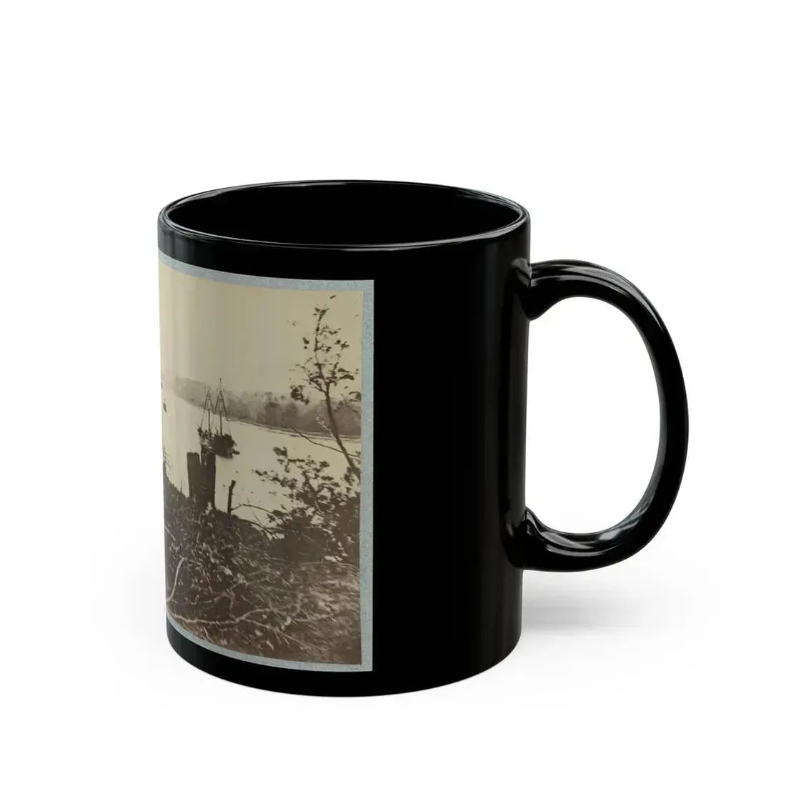 Army Transports In James River, Va. Near Deep Bottom (U.S. Civil War) Black Coffee Mug - Go Mug Yourself
