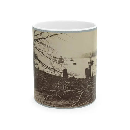Army Transports In James River, Va. Near Deep Bottom (U.S. Civil War) White Coffee Mug 11oz - Go Mug Yourself