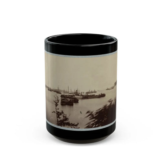 Army Transports In James River, Va. Near Deep Bottom 001 (U.S. Civil War) Black Coffee Mug-15oz-Go Mug Yourself