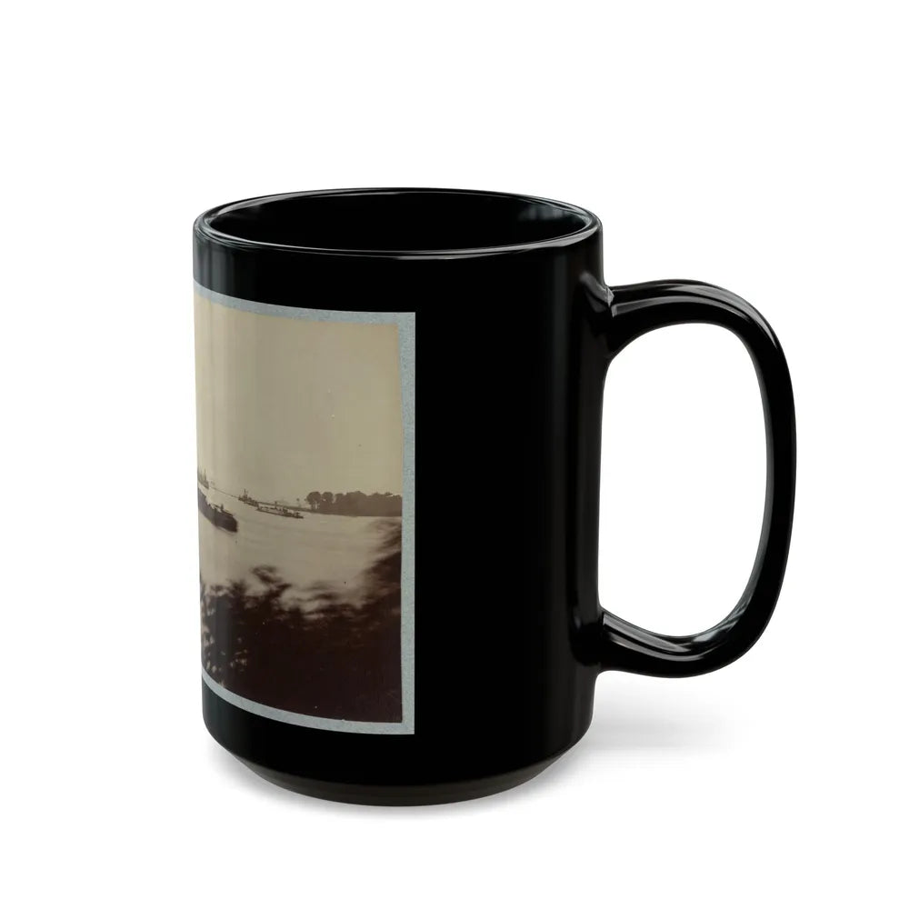 Army Transports In James River, Va. Near Deep Bottom 001 (U.S. Civil War) Black Coffee Mug-Go Mug Yourself