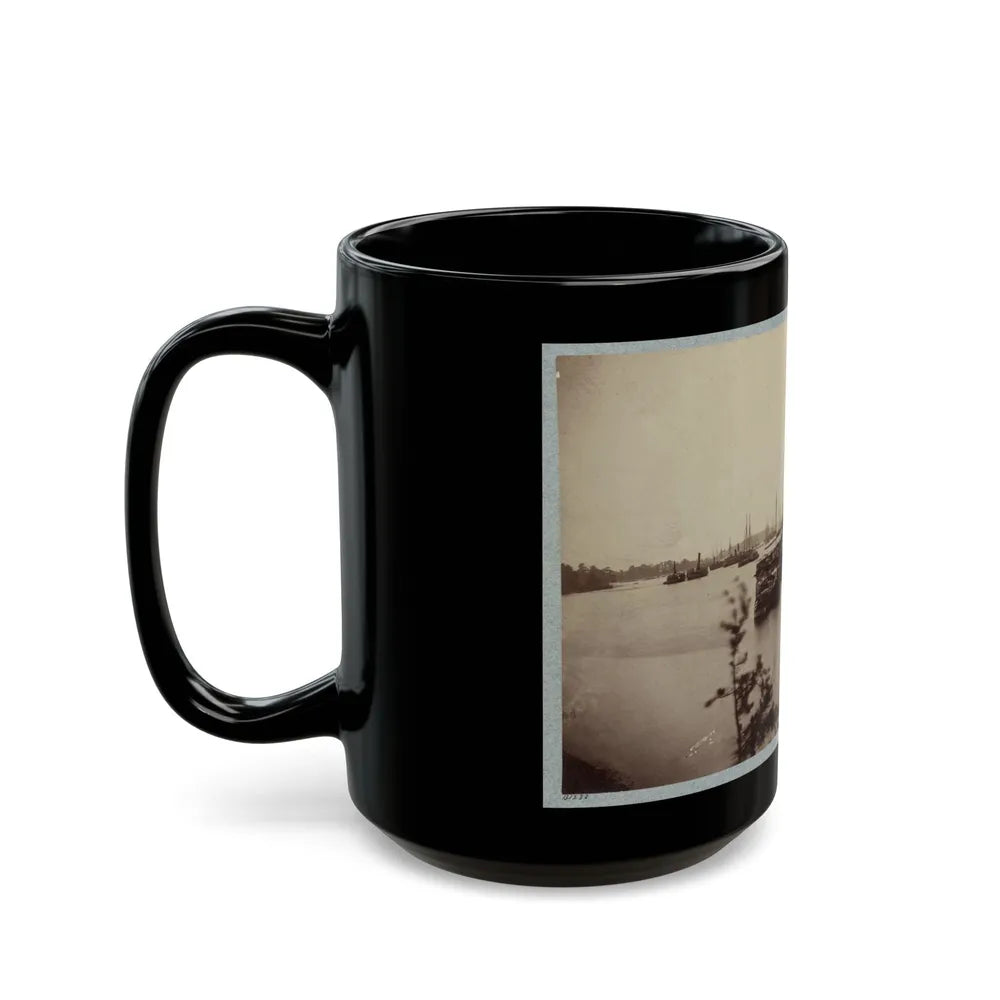 Army Transports In James River, Va. Near Deep Bottom 001 (U.S. Civil War) Black Coffee Mug-Go Mug Yourself