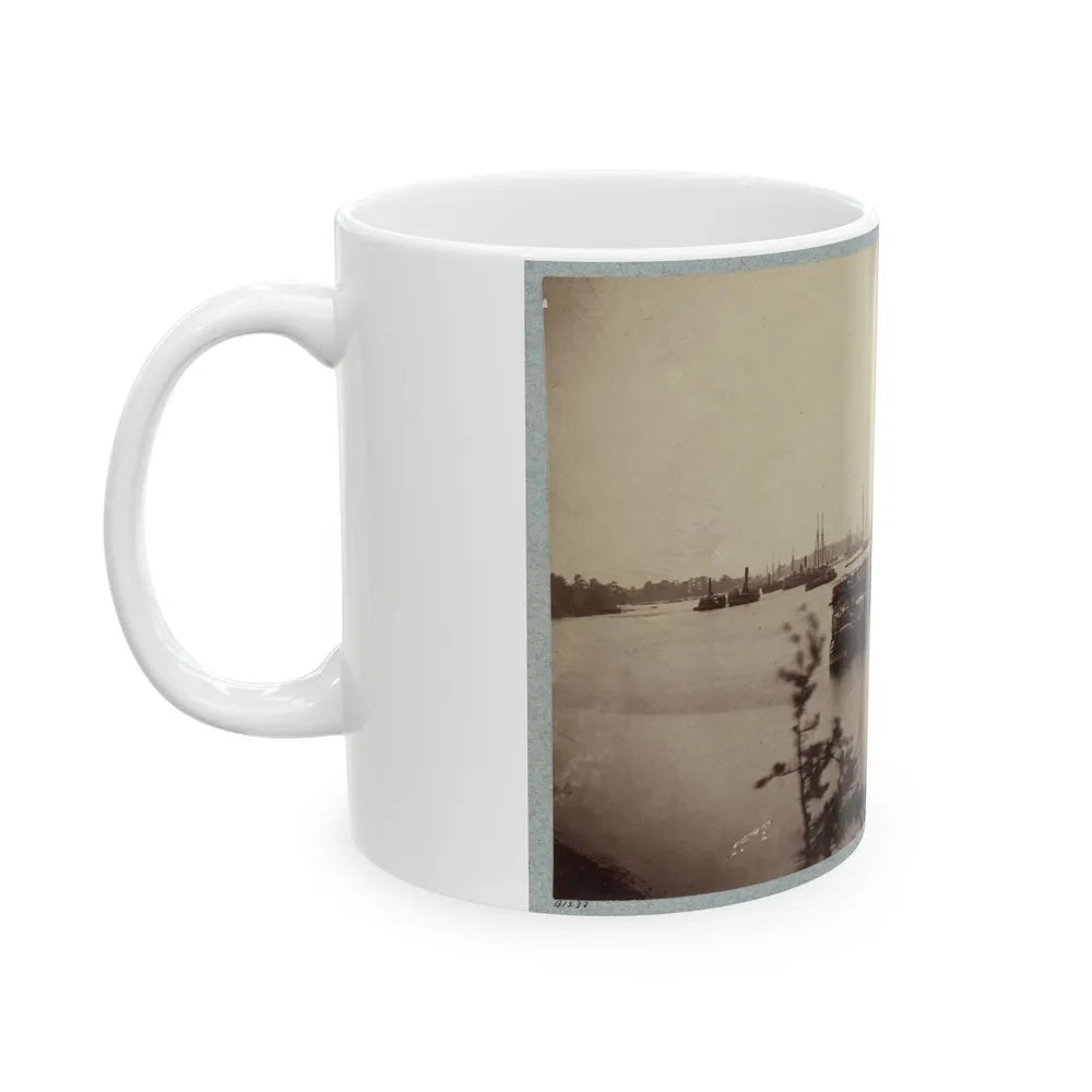 Army Transports In James River, Va. Near Deep Bottom 001 (U.S. Civil War) White Coffee Mug-Go Mug Yourself