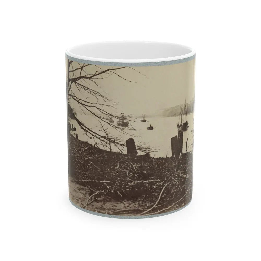 Army Transports In James River, Va. Near Deep Bottom (U.S. Civil War) White Coffee Mug-11oz-Go Mug Yourself