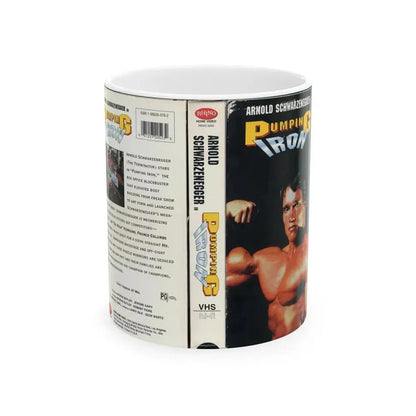 ARNOLD SCHWARZENEGGER IN PUMPING IRON (VHS COVER) - White Coffee Mug 11oz - Go Mug Yourself
