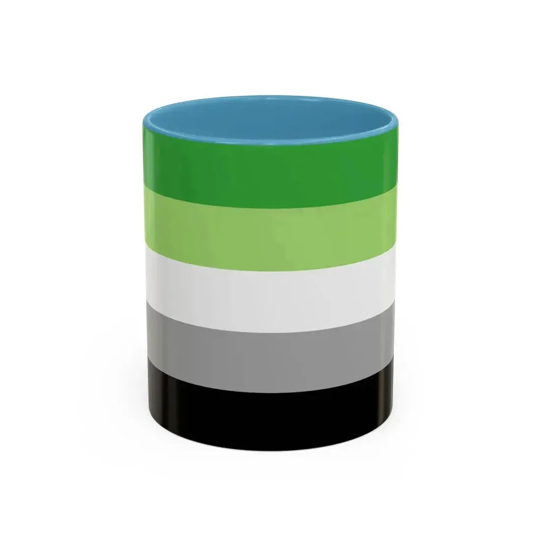 Aromantic Pride Flag - Accent Coffee Mug 11oz Light Blue - Go Mug Yourself