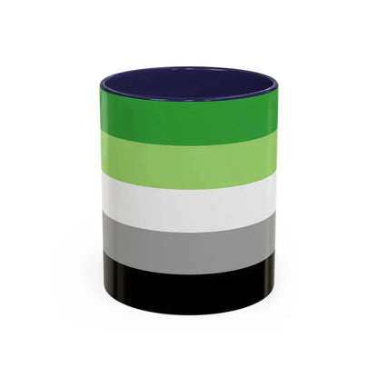 Aromantic Pride Flag - Accent Coffee Mug 11oz Navy - Go Mug Yourself