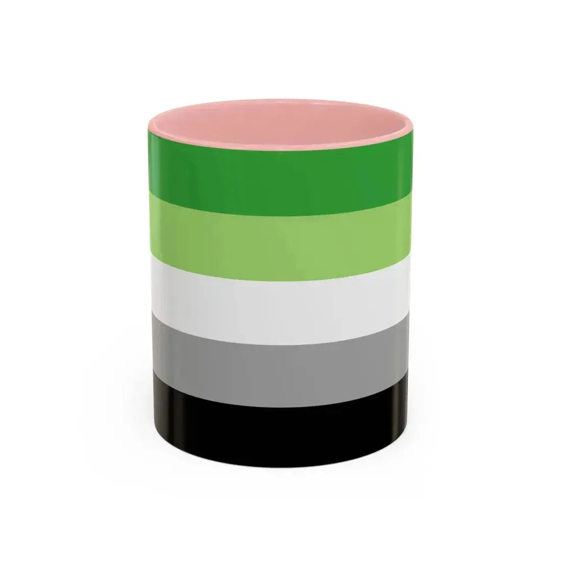 Aromantic Pride Flag - Accent Coffee Mug 11oz Pink - Go Mug Yourself