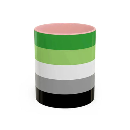 Aromantic Pride Flag - Accent Coffee Mug 11oz Pink - Go Mug Yourself