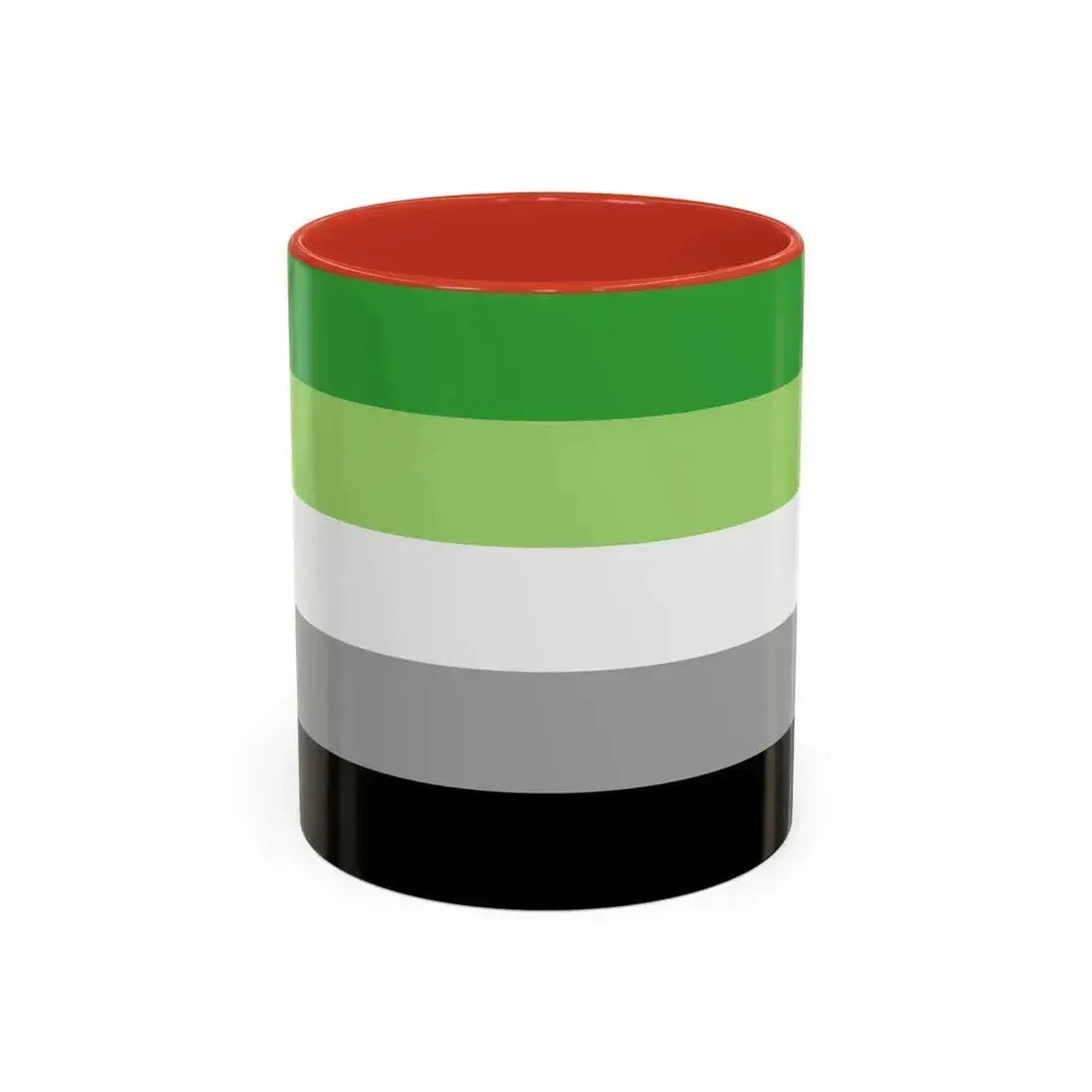 Aromantic Pride Flag - Accent Coffee Mug 11oz Red - Go Mug Yourself