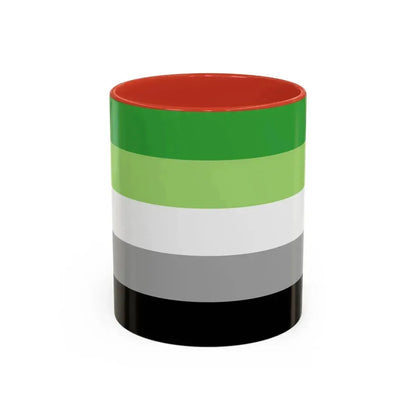 Aromantic Pride Flag - Accent Coffee Mug 11oz Red - Go Mug Yourself