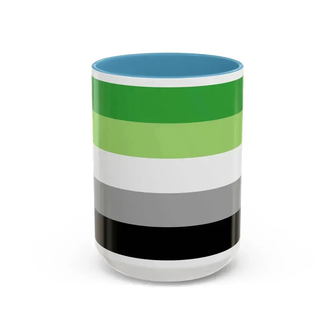 Aromantic Pride Flag - Accent Coffee Mug 15oz Light Blue - Go Mug Yourself