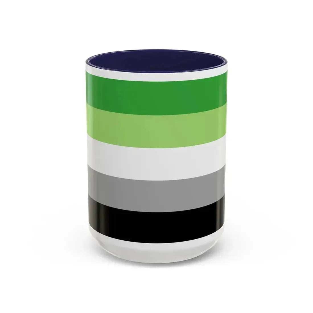 Aromantic Pride Flag - Accent Coffee Mug 15oz Navy - Go Mug Yourself