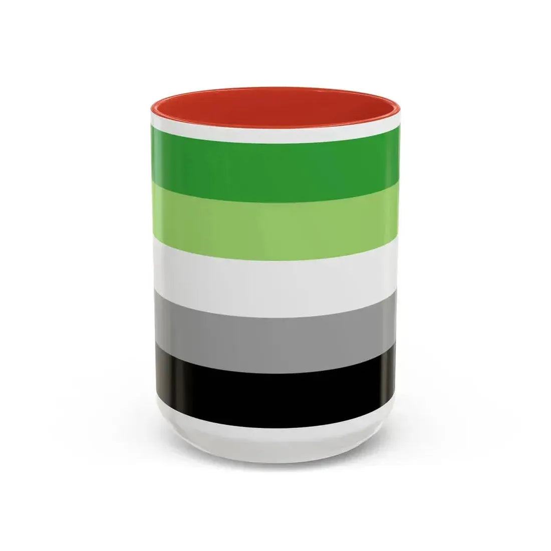 Aromantic Pride Flag - Accent Coffee Mug 15oz Red - Go Mug Yourself