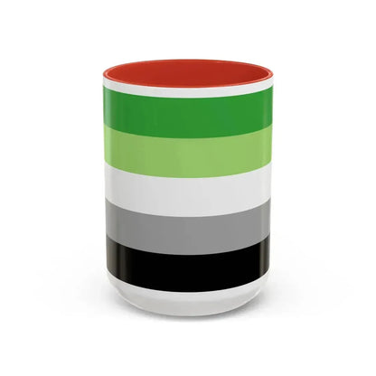 Aromantic Pride Flag - Accent Coffee Mug 15oz Red - Go Mug Yourself