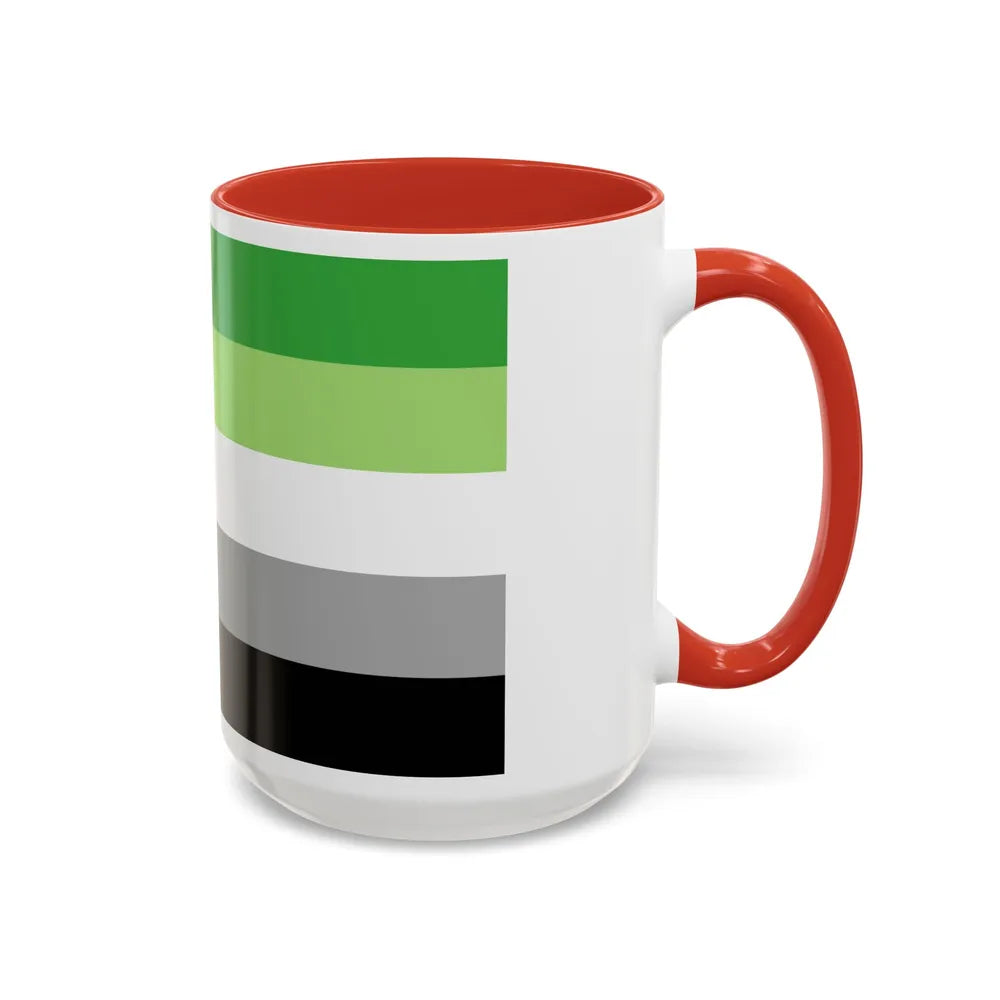 Aromantic Pride Flag - Accent Coffee Mug-Go Mug Yourself