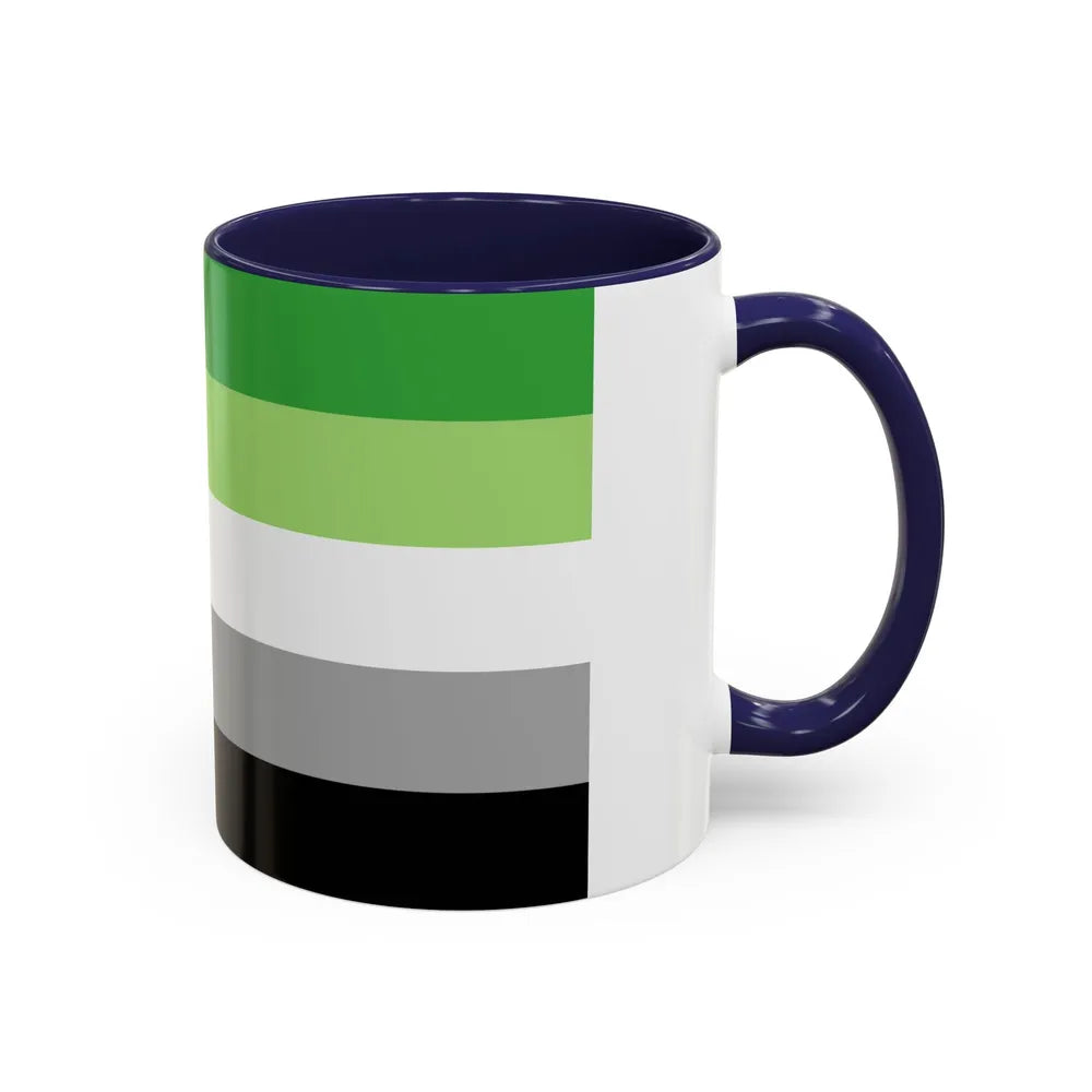 Aromantic Pride Flag - Accent Coffee Mug-Go Mug Yourself