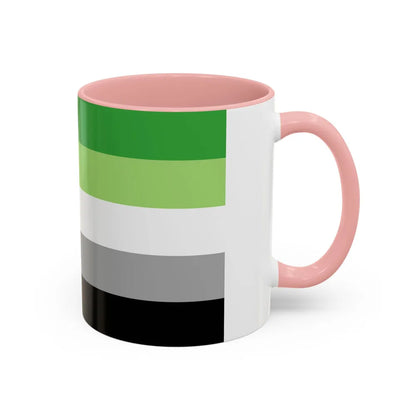 Aromantic Pride Flag - Accent Coffee Mug-Go Mug Yourself