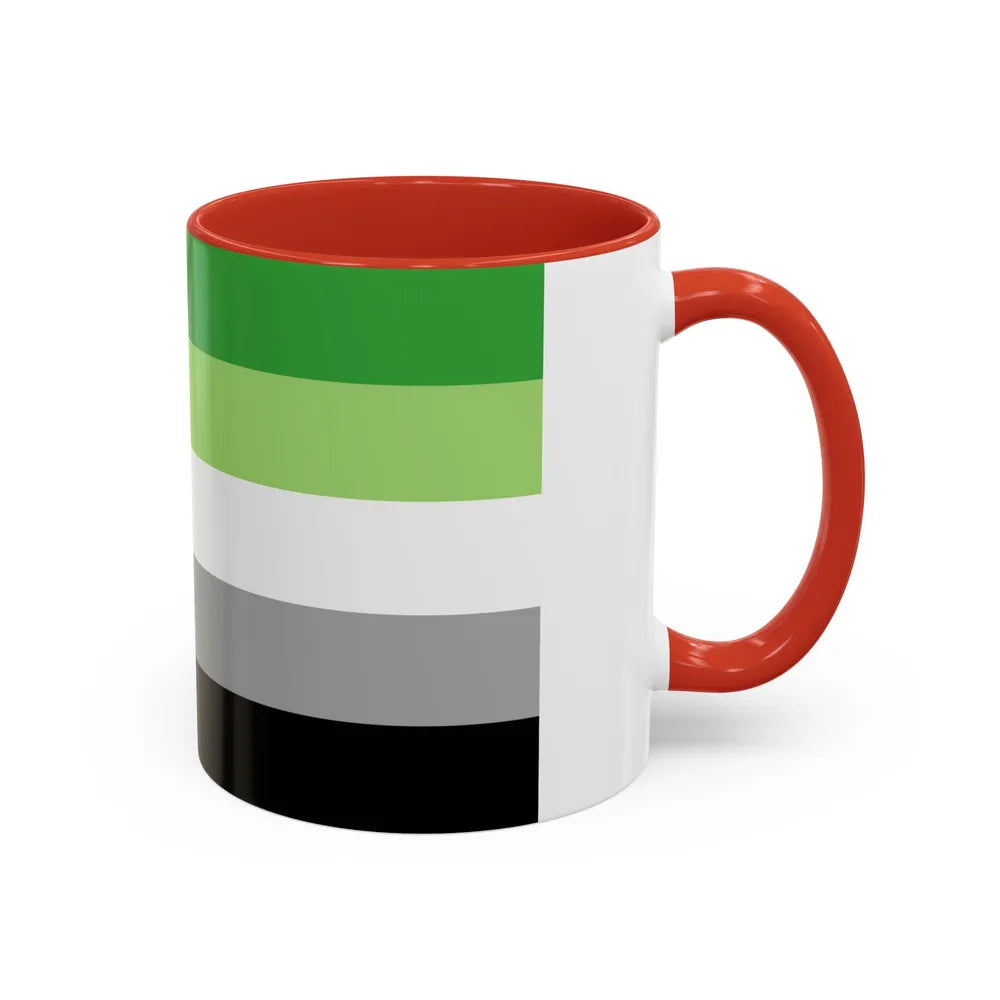 Aromantic Pride Flag - Accent Coffee Mug-Go Mug Yourself