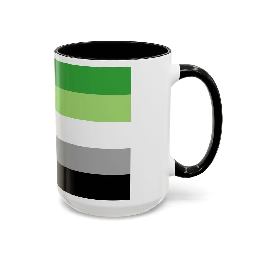 Aromantic Pride Flag - Accent Coffee Mug-Go Mug Yourself