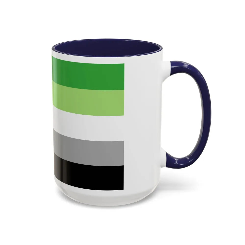 Aromantic Pride Flag - Accent Coffee Mug-Go Mug Yourself