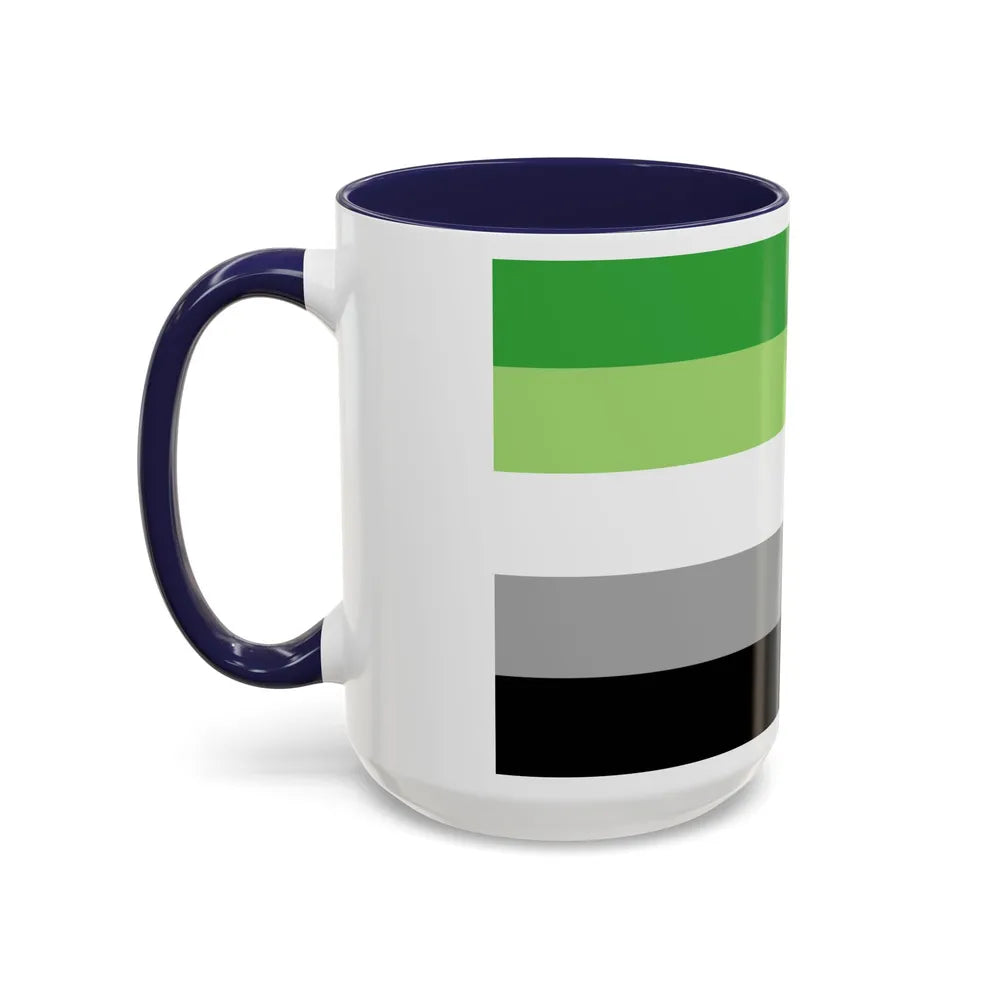 Aromantic Pride Flag - Accent Coffee Mug-Go Mug Yourself