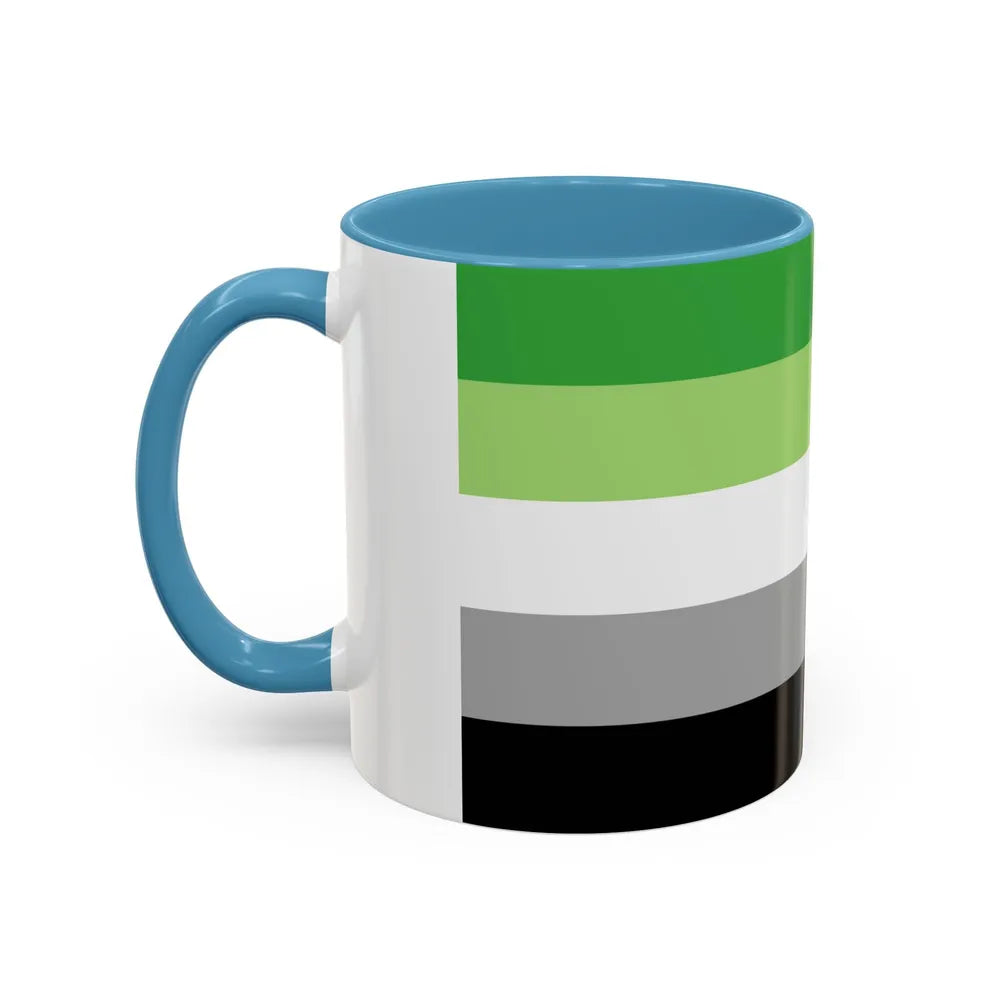 Aromantic Pride Flag - Accent Coffee Mug-Go Mug Yourself