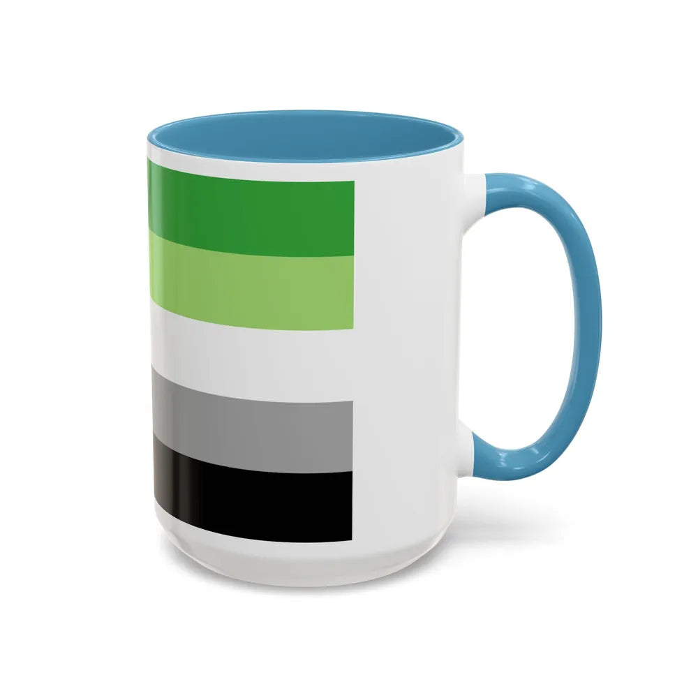 Aromantic Pride Flag - Accent Coffee Mug-Go Mug Yourself