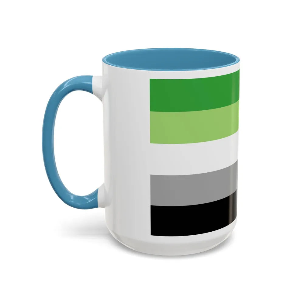 Aromantic Pride Flag - Accent Coffee Mug-Go Mug Yourself