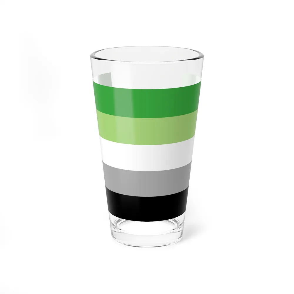 Aromantic Pride Flag - Pint Glass 16oz-16oz-Go Mug Yourself