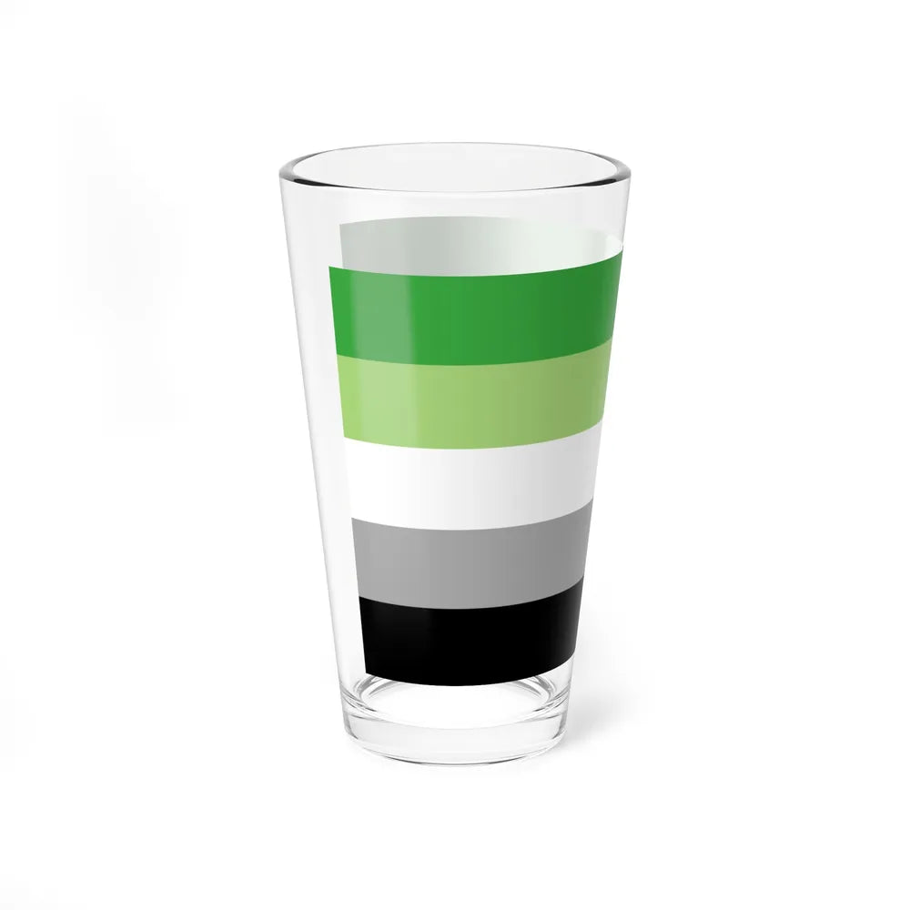 Aromantic Pride Flag - Pint Glass 16oz-Go Mug Yourself