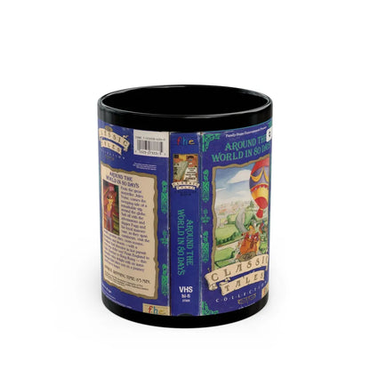 AROUND THE WORLD IN 80 DAYS CARTOON CLASSIC TALES COLLECTION FAMILY HOME ENTERTAINMENT FHE (VHS COVER) - Black Coffee Mug-11oz-Go Mug Yourself