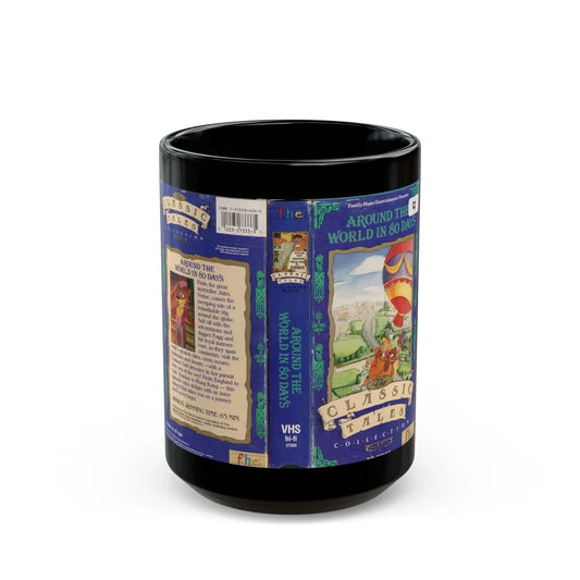 AROUND THE WORLD IN 80 DAYS CARTOON CLASSIC TALES COLLECTION FAMILY HOME ENTERTAINMENT FHE (VHS COVER) - Black Coffee Mug-15oz-Go Mug Yourself