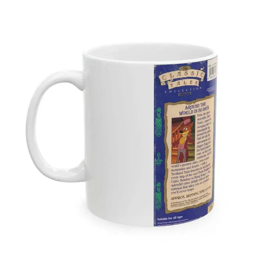 AROUND THE WORLD IN 80 DAYS CARTOON CLASSIC TALES COLLECTION FAMILY HOME ENTERTAINMENT FHE (VHS COVER) - White Coffee Mug - Go Mug Yourself