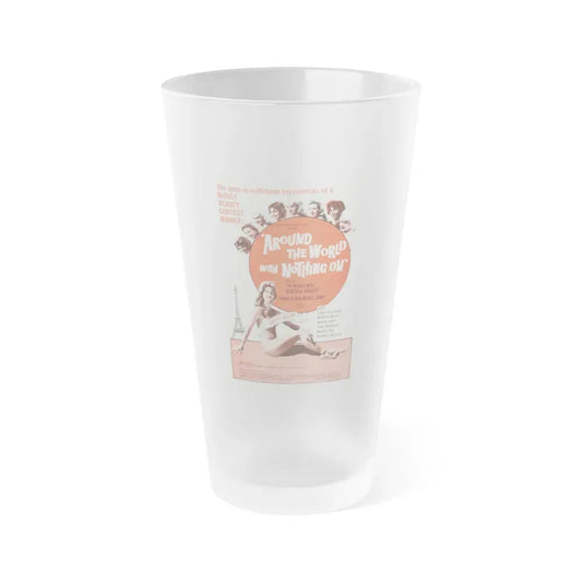 AROUND THE WORLD WITH NOTHING ON 1963 Movie Poster - Frosted Pint Glass 16oz Default Title - Go Mug Yourself