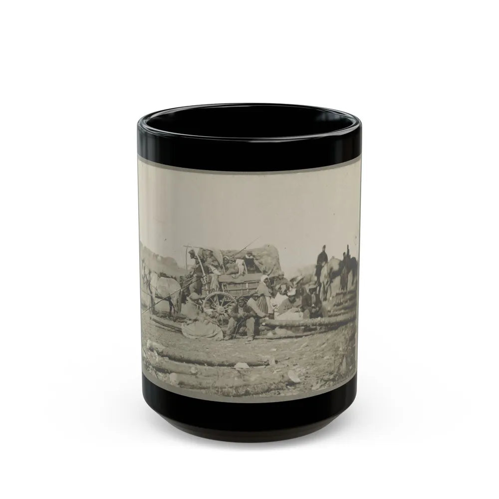 Arrival Of Negro Family In The Lines (U.S. Civil War) Black Coffee Mug-15oz-Go Mug Yourself