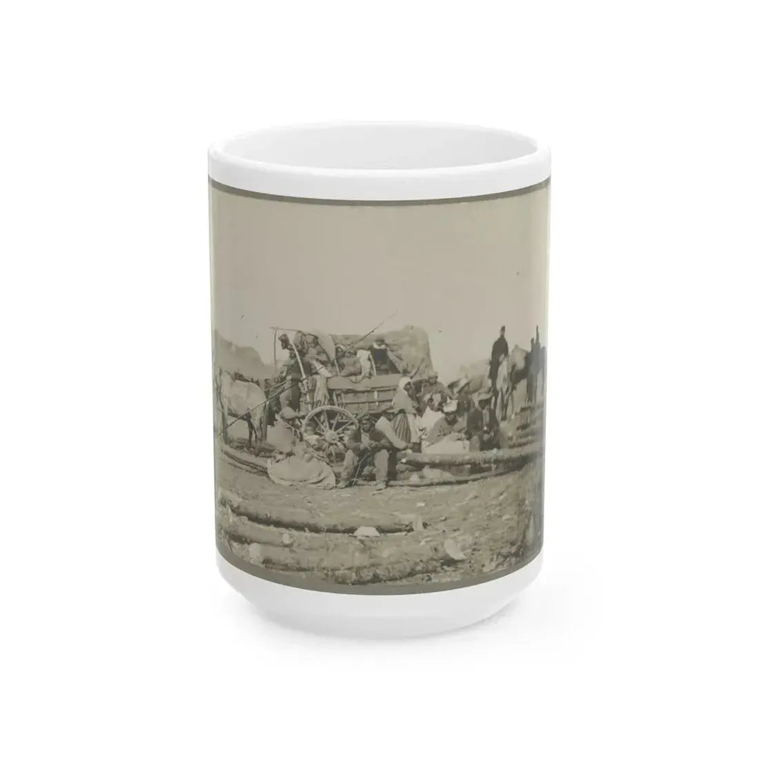 Arrival Of Negro Family In The Lines (U.S. Civil War) White Coffee Mug 15oz - Go Mug Yourself