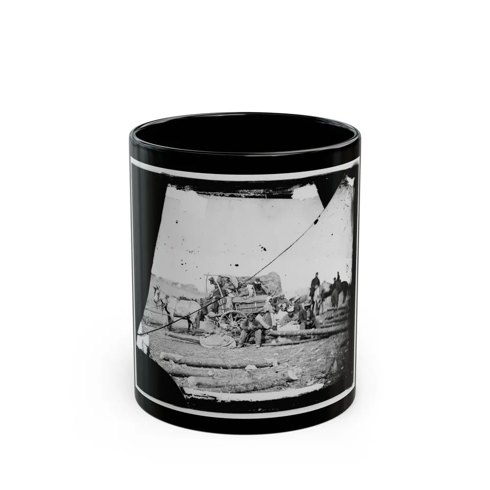 Arrival Of Negro Family In The Lines(2) (U.S. Civil War) Black Coffee Mug-11oz-Go Mug Yourself