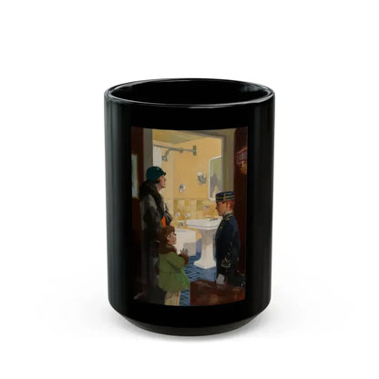 Arriving at the Hotel - Black Coffee Mug 15oz - Go Mug Yourself