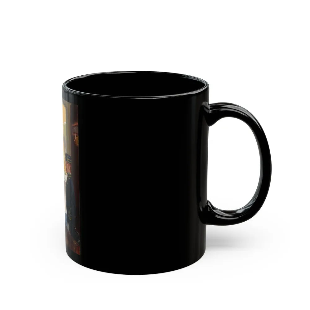 Arriving at the Hotel - Black Coffee Mug-Go Mug Yourself