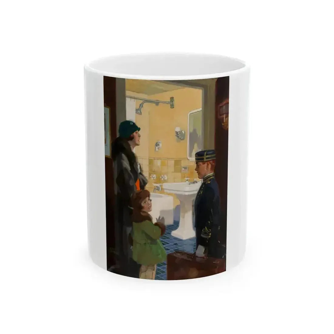 Arriving at the Hotel - White Coffee Mug 11oz - Go Mug Yourself