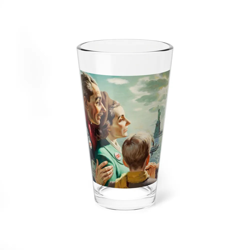 Arriving in America (Magazine Illustration) Pint Glass 16oz-16oz-Go Mug Yourself