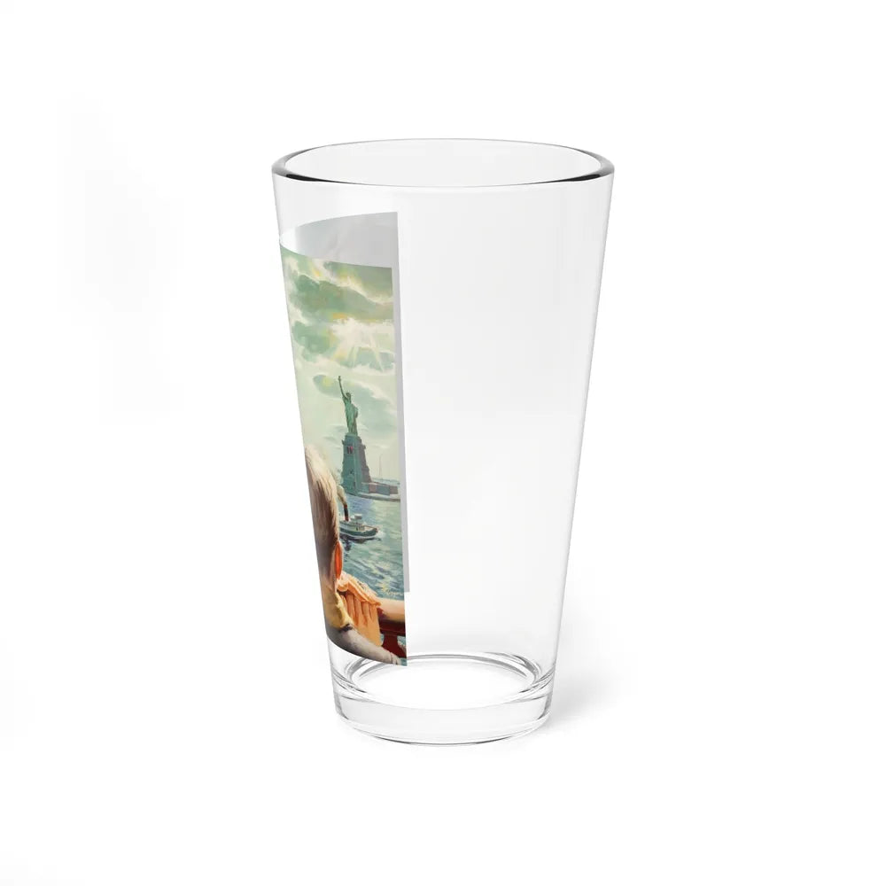 Arriving in America (Magazine Illustration) Pint Glass 16oz-Go Mug Yourself