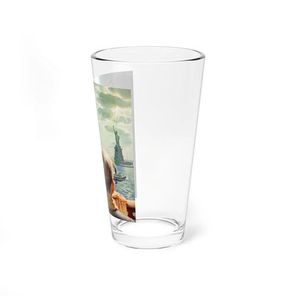 Arriving in America (Magazine Illustration) Pint Glass 16oz-Go Mug Yourself