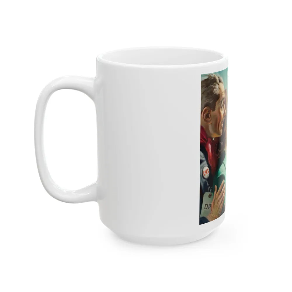 Arriving in America - White Coffee Mug-Go Mug Yourself